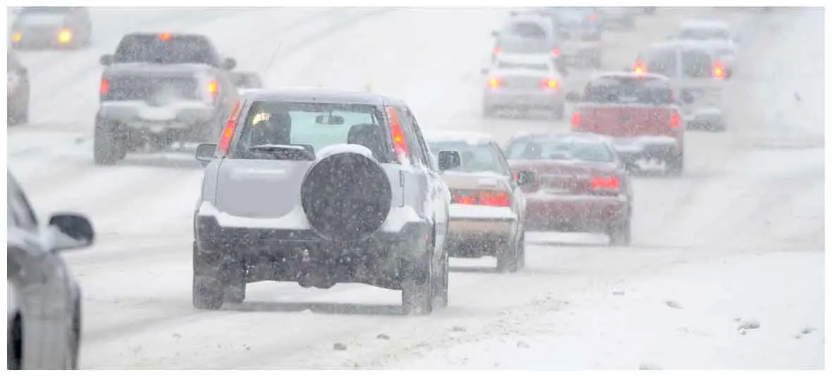 Avoid traveling by car during a blizzard